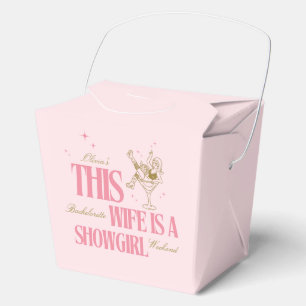 Wife is a showgirl bachelorette weekend itinerary  favor box