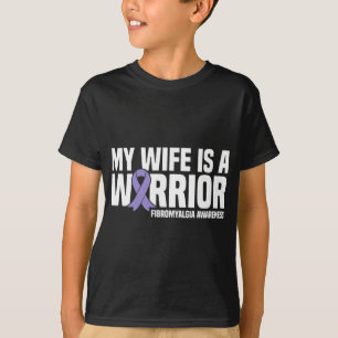 Wife Is A Warrior Fibromyalgia Awareness  T-Shirt
