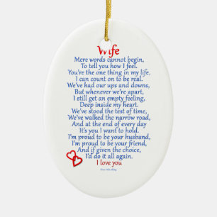 Wife Love Ceramic Ornament