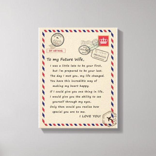 Wife Lovers | To My Future Wife I Love You Canvas Print (Front)