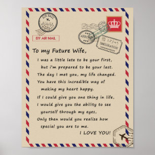 Wife Lovers   To My Future Wife I Love You Poster