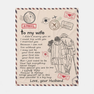 Wife Lovers   To My Wife I Love You Love Husband Fleece Blanket