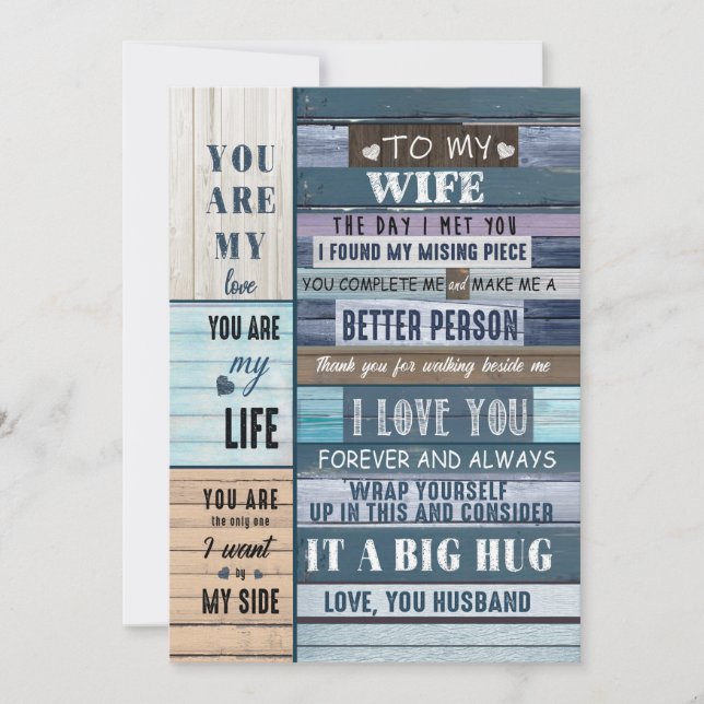 Wife Lovers | To My Wife I Love You Love Husband Holiday Card (Front)