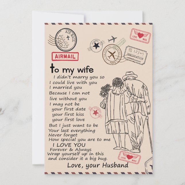 Wife Lovers | To My Wife I Love You Love Husband Holiday Card (Front)