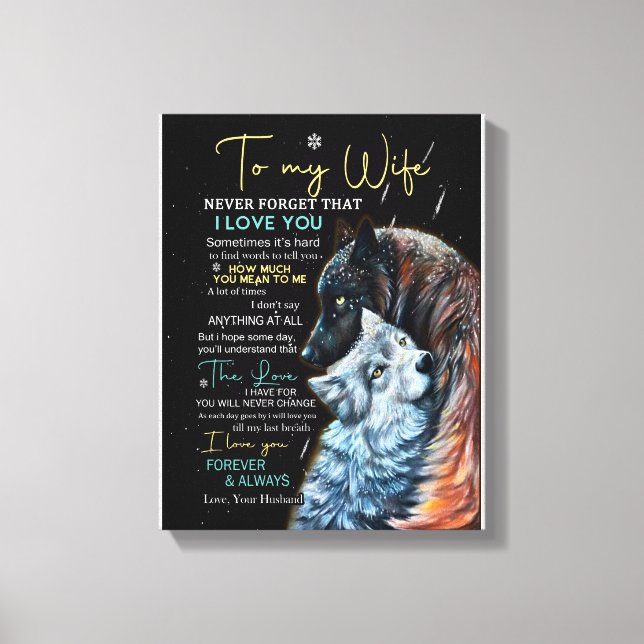 Wife Lovers | To My Wife Never Forget I Love You Canvas Print (Front)