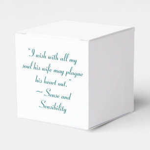 Wife May Plague His Heart Jane Austen Book Quote Favor Box
