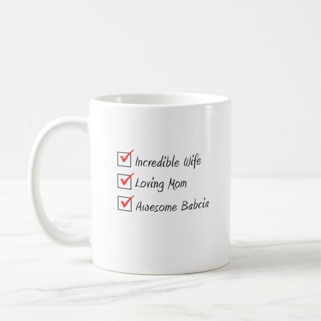 Wife Mom Babcia Polish Woman Coffee Mug (Left)