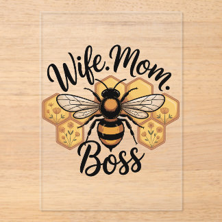 Wife. Mom. Boss Acrylic Invitations