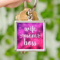 Wife Mom Boss Babe Script Typography Bold Hot Pink