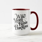 Wife Mom Boss Badass Funny Sarcastic Mother's Day