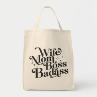 Wife Mom Boss Badass Funny Sarcastic Mother's Day
