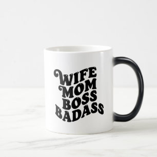 Wife Mom Boss Badass Modern Retro Strong Woman Magic Mug