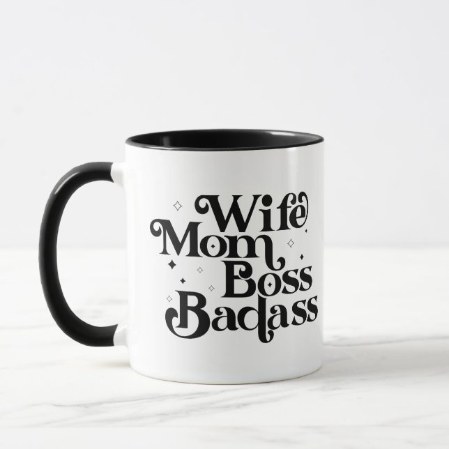 Wife Mom Boss Badass Mug (Left)
