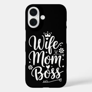 Wife Mom Boss Cute Mother's Day Gift iPhone 16 Case