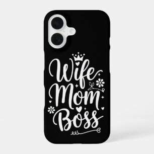 Wife Mom Boss Cute Mother's Day Gift iPhone 16 Case