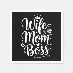 Wife Mom Boss Cute Mother's Day Gift Napkin
