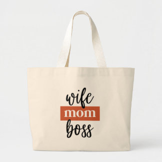 wife mom boss / Ehefrau Mutter Chefin Large Tote Bag