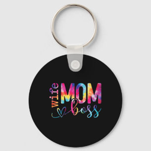 Wife Mom Boss Funny Mothers Day  Keychain