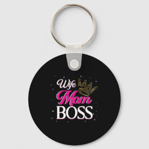 Wife mom boss _ mommy mama _ mother's day keychain