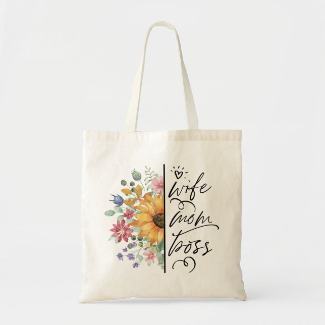 Wife, Mom, Boss Mother's Day  Tote Bag (Front)