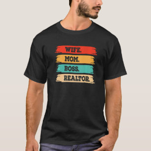 wife mom boss realtor women vintage T-Shirt