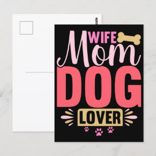 wife-mom-dog-lover-animals-dog-greeting-birthday- postcard