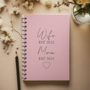 Wife & Mom Est. – Minimalist Valentine Gift Notebook