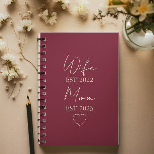 Wife & Mom Est. – Minimalist Valentine Gift Notebook