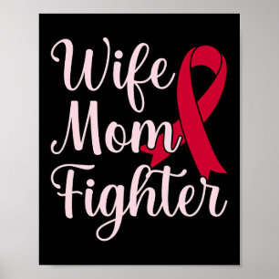 Wife Mom Fighter Brain Aneurysm Awareness Month Gr Poster