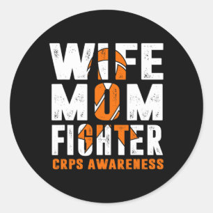 Wife Mom Fighter Crps Awareness Classic Round Sticker