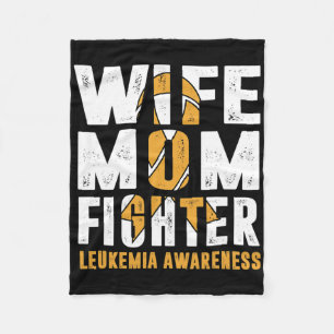 Wife Mom Fighter Leukaemia Awareness  Fleece Blanket