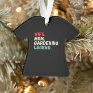 Wife Mom gardening legend retro funny Christmas Ornament