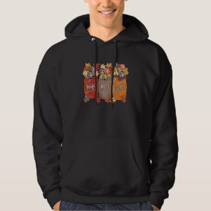 Wife Mom Grandma Mason Jar Fall Leaves Fall Matchi Hoodie