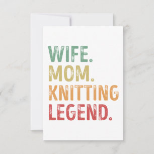 Wife Mom Knitting Legend knit Gift Card
