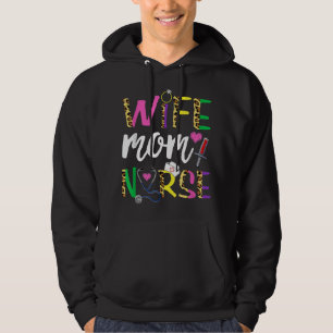 Wife Mom Nurse Nursing Cute Women Leopard Funny Mo Hoodie