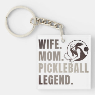 Wife Mom Pickleball Legend - Vintage Funny Women's Keychain