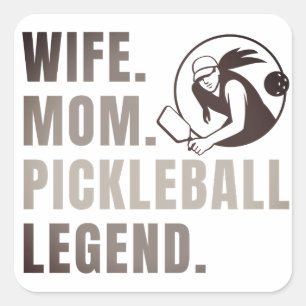 Wife Mom Pickleball Legend - Vintage Funny Women's Square Sticker