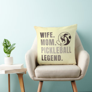 Wife Mom Pickleball Legend - Vintage Funny Women's Throw Pillow