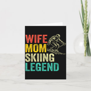 Wife mom skiing legend vintage mother's day funny card