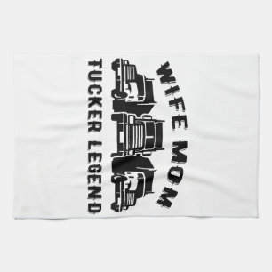 Wife Mom Trucker Legend Quotes Kitchen Towel