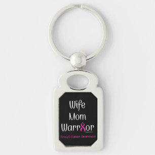 Wife Mom Warrior...Breast Cancer Keychain