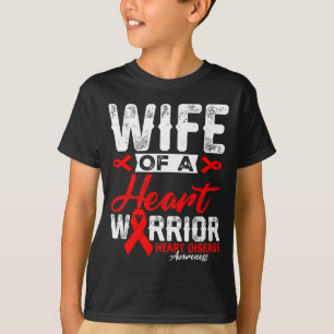Wife Of A Heart Warrior Heart Disease Red Ribbon M T-Shirt