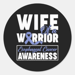 Wife of A Warrior Esophageal Cancer Awareness Classic Round Sticker