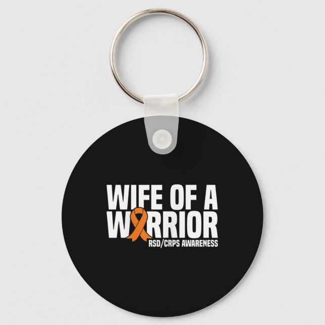 Wife Of A Warrior Orange Ribbon Rsdcrps Awareness  Keychain (Front)