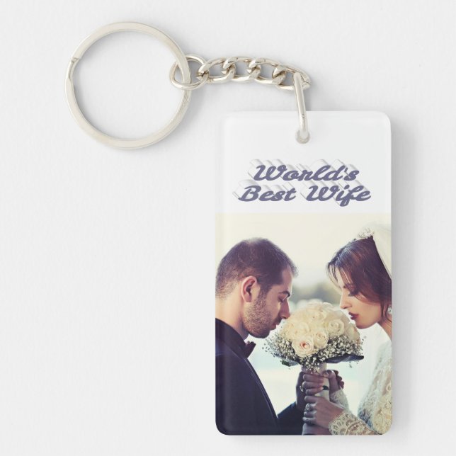Wife Photo grey   Keychain (Front)