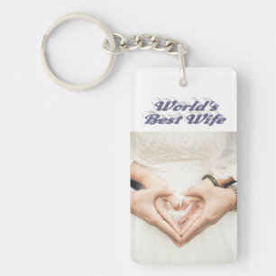 Wife Photo grey   Keychain