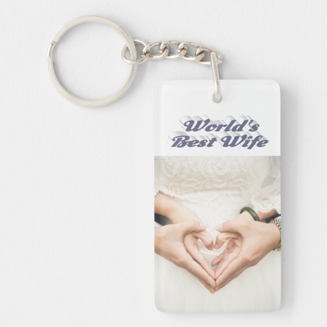 Wife Photo grey   Keychain (Front)