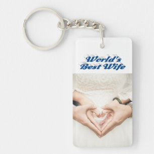 Wife Photo sea blue Keychain
