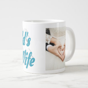 Wife Photo sky blue Giant Coffee Mug