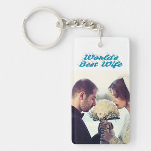 Wife Photo sky blue Keychain